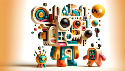 "Robots Caprichosos: Aventuras Geométricas"