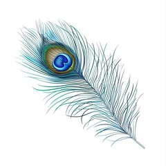 Obraz premium Peacock feather on a white background. Vector Illustration 