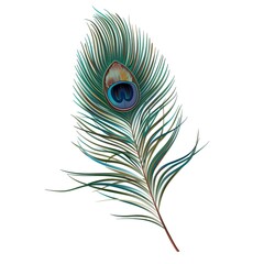 Obraz premium Peacock feather on a white background. Vector Illustration 