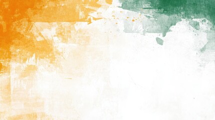 Abstract Grunge Background with Orange  Green and White