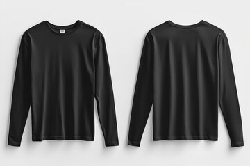 Black long sleeve tshirt mockup isolated created with Generative AI
