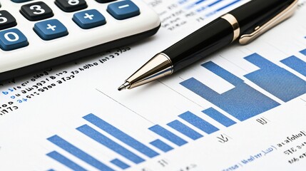 Financial Analysis  Bar Graph  Pen  Calculator  Business