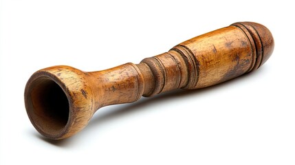 Wooden Horn with a Wide Mouth and a Rounded End