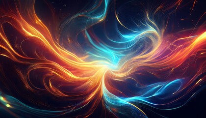 Obraz premium Neon Waves Background with Vibrant Colors and Dynamic Flow