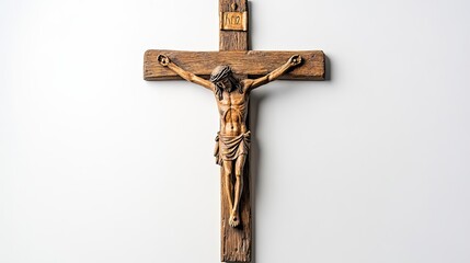 Wooden Crucifix with Jesus Christ Figurine