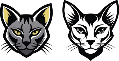 Obraz premium cat head silhouette vector illustration 