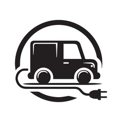 Obraz premium Black and white car silhouette. Vintage car vector isolated on white background.