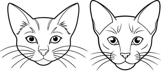 cat head silhouette vector illustration  