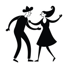 two-people-dancing vector silhouette illustration icon4.eps