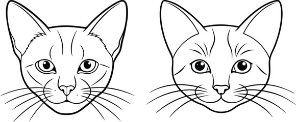 cat head silhouette vector illustration  
