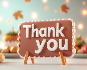 Colorful thank you sign on a festive background, perfect for expressing gratitude in any celebration or occasion.