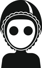 Simple icon of a woman wearing a cosmetic mask for facial treatment