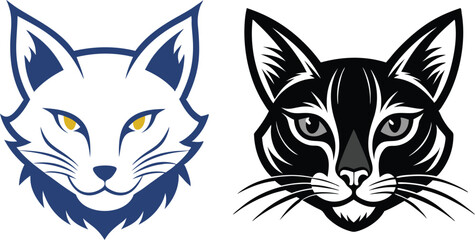 cat head silhouette vector illustration  