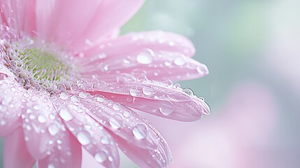 Pink Flower Petals with Dew Drops Macro Photography