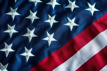 Fototapeta premium Closeup of an American flag with generative ai