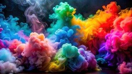 Fototapeta premium Colorful smoke bomb creating a vibrant and abstract fog effect , vibrant, colorful, smoke bomb, abstract, fog