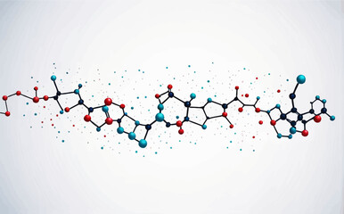 Detailed 3D Molecular Structure with Colorful Atoms and Bonds