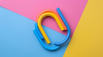 Magnetic constructor isolated on colorful background