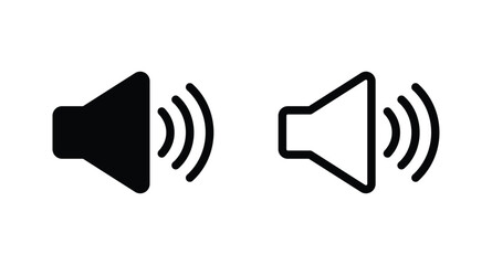 Speaker icon set. volume icon vector. Sound icon, volume symbol, speaker sign, audio control icon