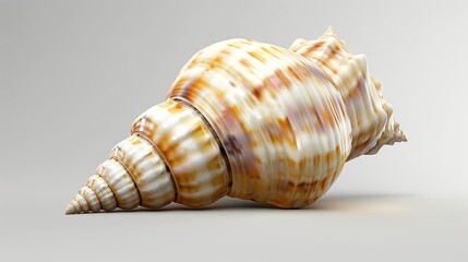 Obraz premium Mollusk closed seashell 3d realistic icon 