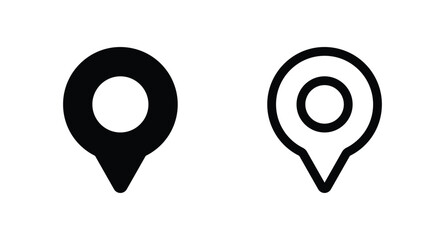 pin maps icon set, pin location icon vector 