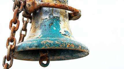 Fototapeta premium Weathered Bell with Rusted Chain Hanging