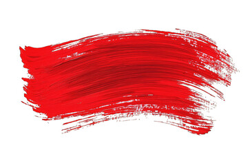 A vibrant red paint stroke on a black background, perfect for artistic and creative design projects.