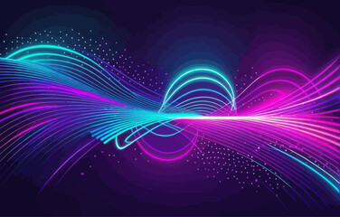 Vibrant Abstract Digital Art with Purple and Blue Lights and Dots