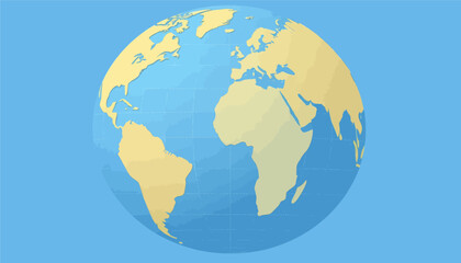 Naklejka premium World Map with Continents and Countries