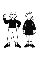 子供たちの全身イラスト