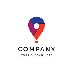 Hot air balloon logo template design with creative idea.vector illustration.