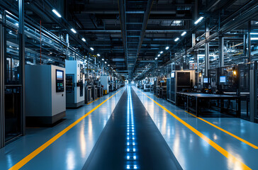Fototapeta premium Efficient and Streamlined Factory Inspired Production Line: The Future of Manufacturing