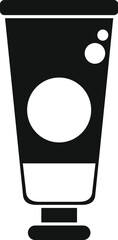 Simple vector icon of a tube standing on its cap, isolated on a white background