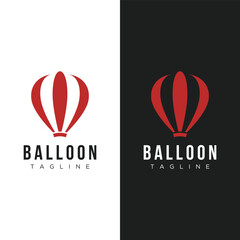 Hot air balloon logo template design with creative idea.vector illustration.