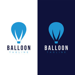 Hot air balloon logo template design with creative idea.vector illustration.