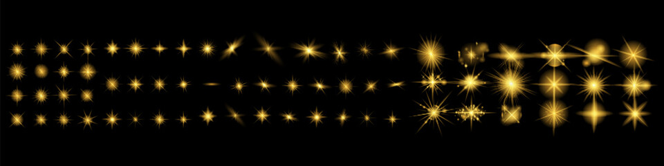 Light effect set. Glow isolated white transparent light effect set, lens flare, explosion, glitter, dust, line, sun flash, spark and stars, spotlight, curve twirl.