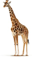 Fototapeta premium Vector Giraffe Standing Isolated 