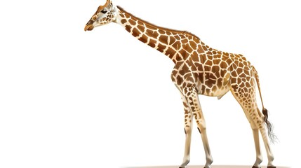 Fototapeta premium Vector Giraffe Standing Isolated 