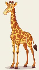 Obraz premium Vector Giraffe Standing Isolated 