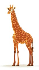 Obraz premium Vector Giraffe Standing Isolated 