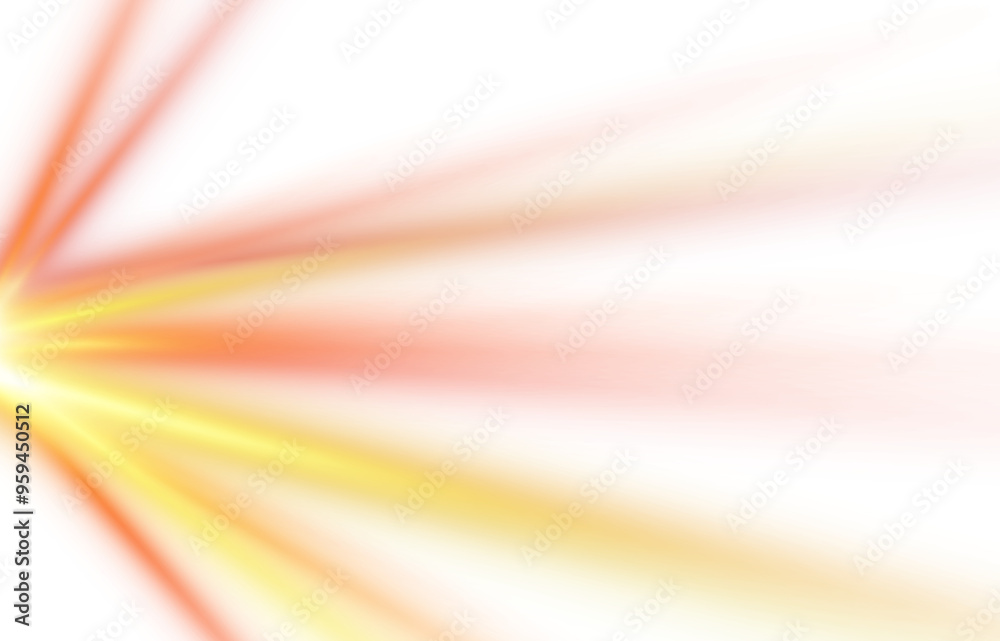 Wall mural transparent lens flare effect. neon glowing lights rays transparent background.