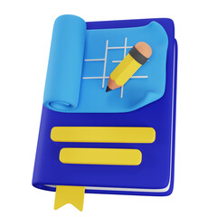 Architecture Book 3D Illustration for uiux, web, app, presentation, etc