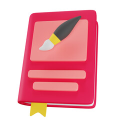 Art Book 3D Illustration for uiux, web, app, presentation, etc