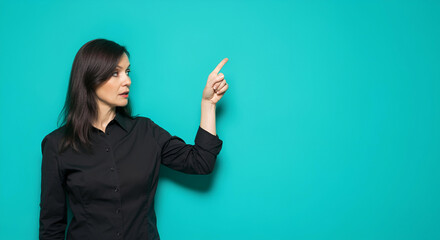 woman pointing at something - Marketing Images 