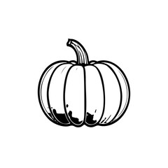 Pumpkin Icon hand draw black halloween colour logo symbol perfect.