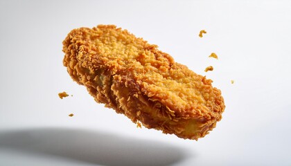 Floating tonkatsu with white background isolated