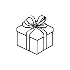 Gift Icon hand draw black christmas colour logo symbol perfect.