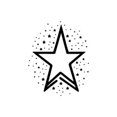 Obraz premium Star Icon hand draw black christmas colour logo symbol perfect.