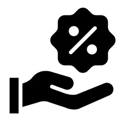 Hand giving a discount for Black Friday sale.