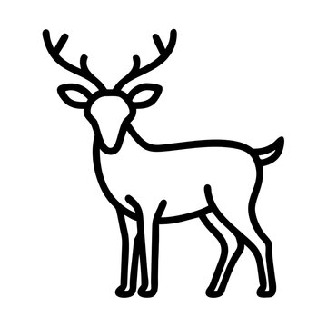 recommend clip art: line art of deer vector silhouette outline animal